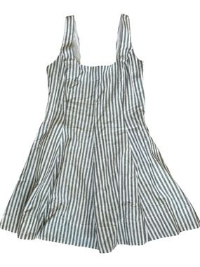 GAP Striped Mini Dress in Gray and White